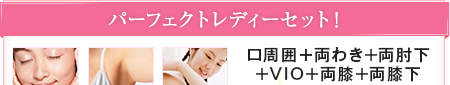 パーフェクトレディーセット！口周囲＋両脇+両肘下+VIO+両膝+両膝下